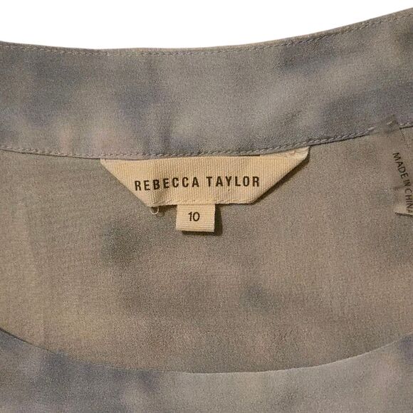 Rebecca Taylor 10, 100% Silk Dreamy Watercolor Cloud Flowy Crossover Luxury - Picture 5 of 9